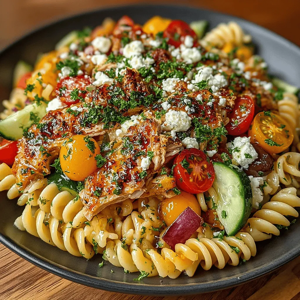 The Mediterranean diet has long been hailed for its numerous health benefits, including improved heart health, weight management, and a reduced risk of chronic diseases. Characterized by an abundance of fruits, vegetables, whole grains, lean proteins, and healthy fats, this diet not only promotes physical well-being but also encourages a vibrant and flavorful culinary experience. One dish that beautifully embodies these principles is the Chilled Mediterranean Chicken Pasta Salad. This refreshing and nutritious salad combines the richness of Mediterranean flavors with the satisfying texture of pasta, making it an ideal choice for both casual meals and festive gatherings.