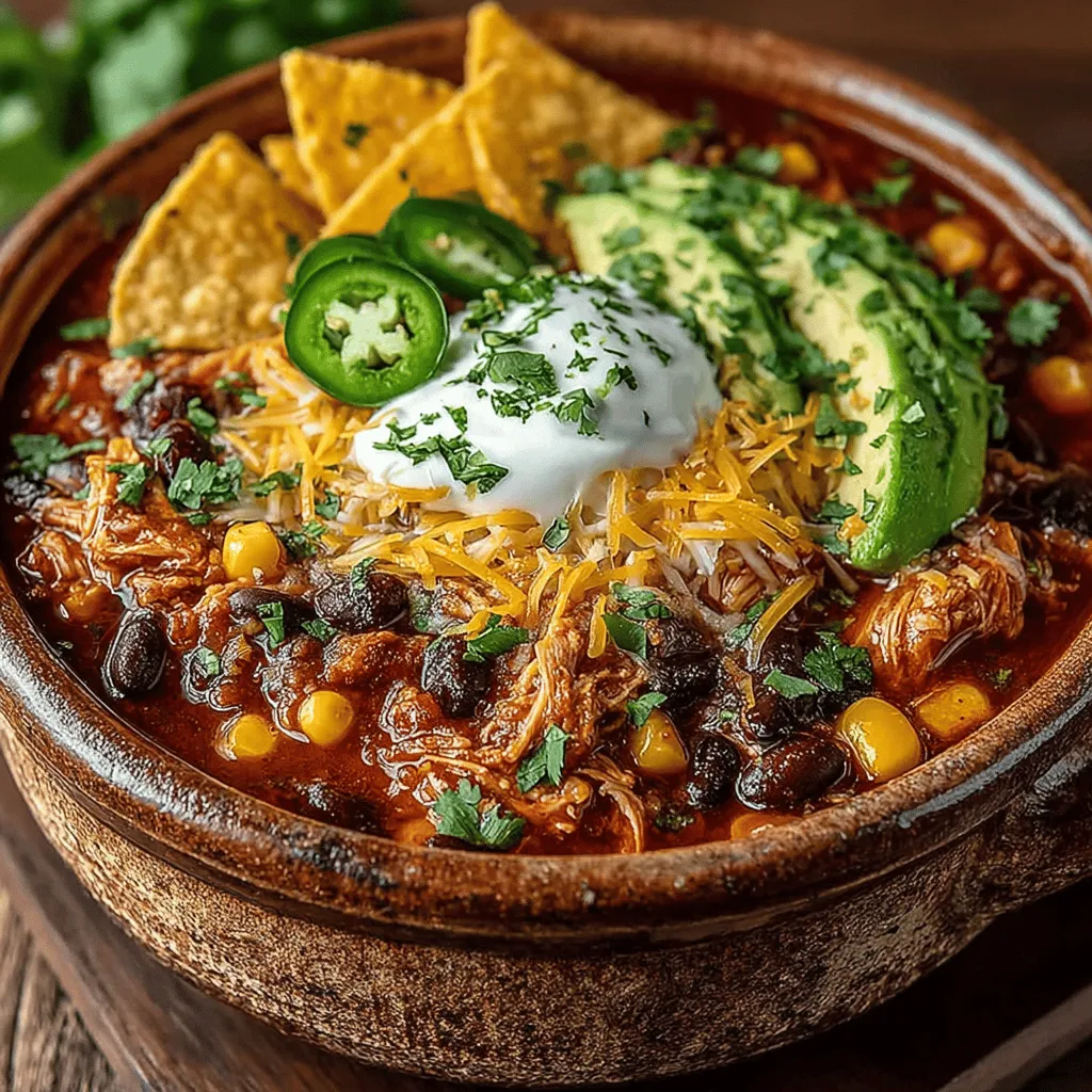 Spicy Slow Cooker Chicken Tortilla Chili
