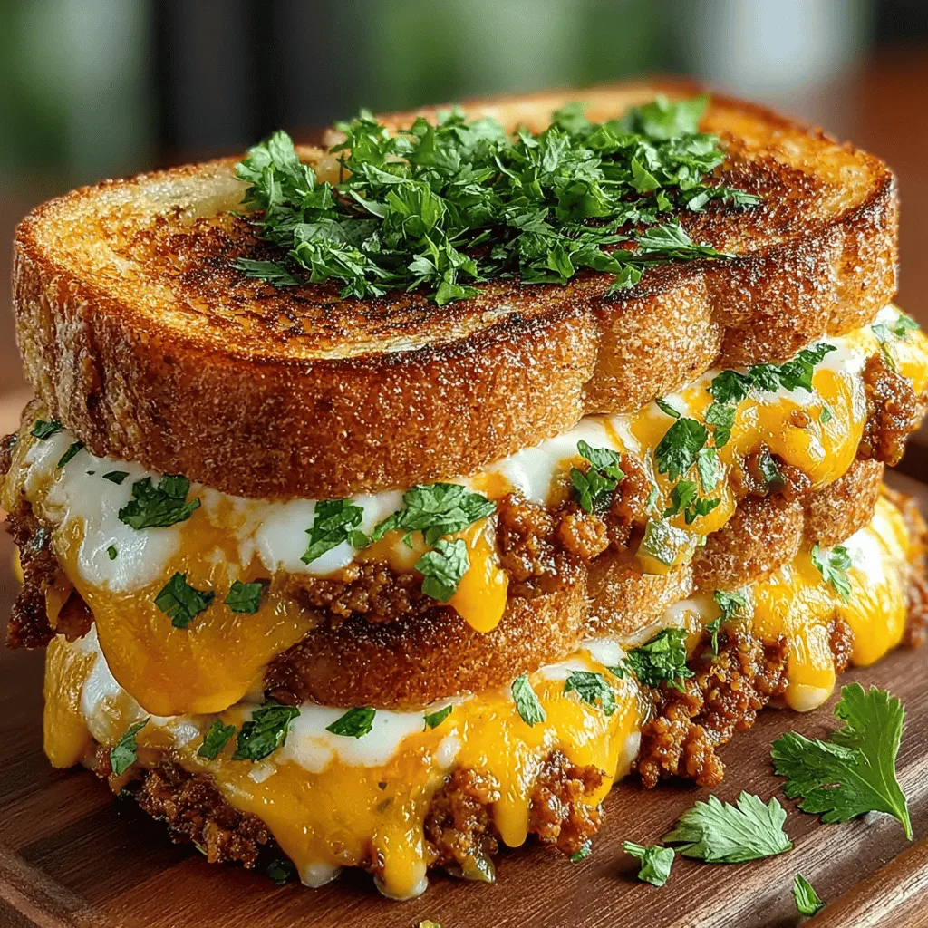 Grilled melts have become a beloved staple in kitchens across the globe, known for their gooey cheese and crisp, buttery bread. These sandwiches are not just a comfort food; they are a canvas for culinary creativity. As we explore the world of grilled melts, one recipe stands out for its unique twist: Spicy Green Chili Turkey Grilled Melts. This dish elevates the traditional grilled cheese by introducing a spicy kick from green chilies and the lean, savory flavor of ground turkey, making it an enticing option for a family meal, a gathering with friends, or a quick weekday dinner.