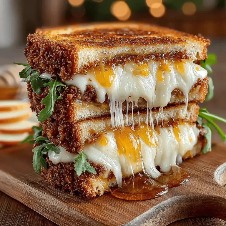The Cheddar Apple Grilled Snack Sandwich is a delightful culinary creation that marries the rich, savory notes of sharp cheddar cheese with the refreshing sweetness of crisp apples. This unique combination not only tantalizes the taste buds but also offers a satisfying texture that makes each bite a true delight. The golden, buttery exterior of sourdough bread perfectly complements the filling, resulting in a sandwich that is as pleasing to the eye as it is to the palate.