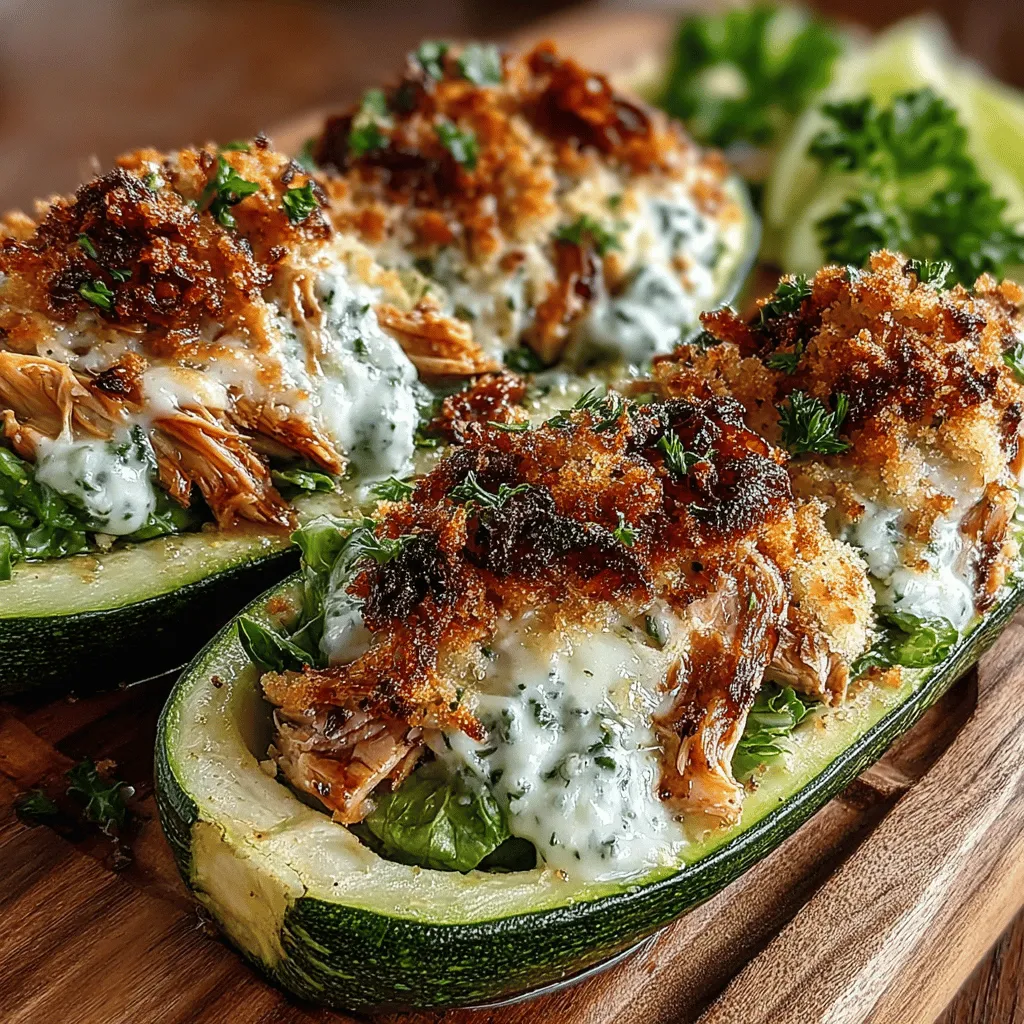 Zesty Zucchini Chicken Caesar Boats offer an innovative twist on the classic Caesar salad, transforming traditional ingredients into a delightful and nutritious dish. This recipe marries the freshness of zucchini with savory chicken, all enveloped in a creamy Caesar dressing that elevates the flavors to new heights. Ideal for those seeking a healthier yet satisfying meal, these zucchini boats serve as a perfect main dish that showcases how to incorporate wholesome ingredients into your everyday cooking.
