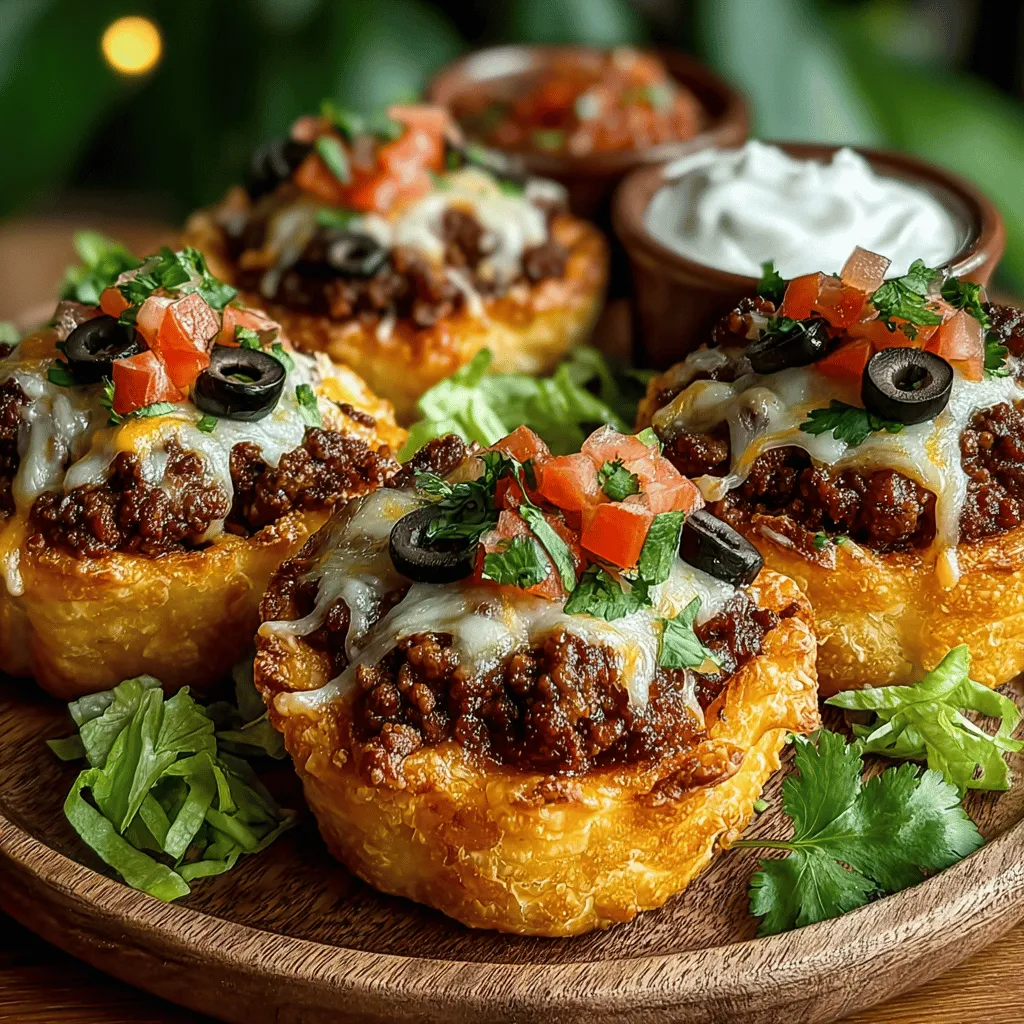 Mini Taco Pie Puff Pastries are a delightful twist on traditional tacos, combining the beloved flavors of taco fillings with the flaky, buttery goodness of puff pastry. These bite-sized treats are not only visually appealing but also incredibly versatile, making them an ideal choice for various occasions such as parties, game days, or a quick family dinner. The savory filling, typically made with seasoned ground beef or turkey, creamy refried beans, fresh tomatoes, and gooey cheese, provides a satisfying crunch and a burst of flavor that will impress guests and family members alike.