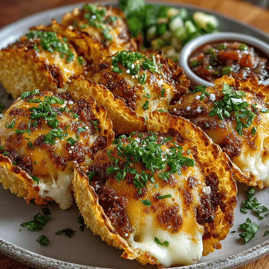 The first step in creating perfect Cheesy Fiesta Bites is filling the taco shells. To achieve an optimal filling, start by ensuring your taco shells are dry and crisp. If they are soft, consider warming them briefly in the oven to make them more pliable and easier to fill.
