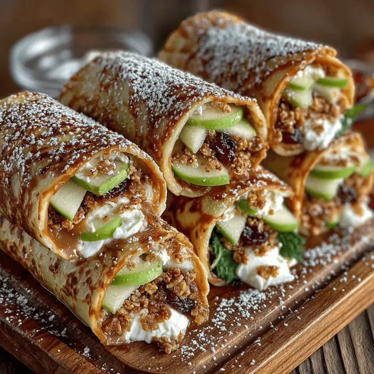 In the fast-paced world of family life, finding healthy and delicious snacks can often feel like a daunting task. Enter Sweet Apple Roll-Ups—an enticing solution that combines the goodness of fresh apples with the convenience of a portable treat. These delightful roll-ups are not only perfect for busy families and school lunches but can also serve as a quick dessert option that pleases both kids and adults. Utilizing simple, wholesome ingredients, this recipe allows for easy preparation, making it an ideal choice for novice cooks and seasoned chefs alike.