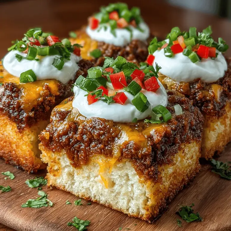 In the realm of comfort food, few dishes offer the heartwarming satisfaction of Cheesy Chili Biscuit Bake Squares. This delightful creation combines the richness of melted cheese with the robust flavors of chili, all nestled within layers of fluffy biscuit dough. Whether you’re looking for a quick weeknight meal or a crowd-pleasing dish for a casual gathering, this recipe stands out for its simplicity and versatility.