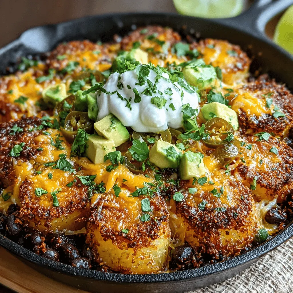 Nachos have long been a beloved snack, often serving as the ultimate comfort food during game nights, casual gatherings, or even cozy evenings at home. The classic combination of tortilla chips layered with melted cheese, jalapeños, and an array of toppings creates an irresistible dish that has captured the hearts—and appetites—of many. However, if you're looking to elevate your nacho game, the Crispy Parmesan Potato Nacho Skillet offers a delightful twist on this traditional favorite. By swapping out tortilla chips for Yukon Gold potatoes, this recipe transforms nachos into a hearty, comforting dish that is both satisfying and bursting with flavor.
