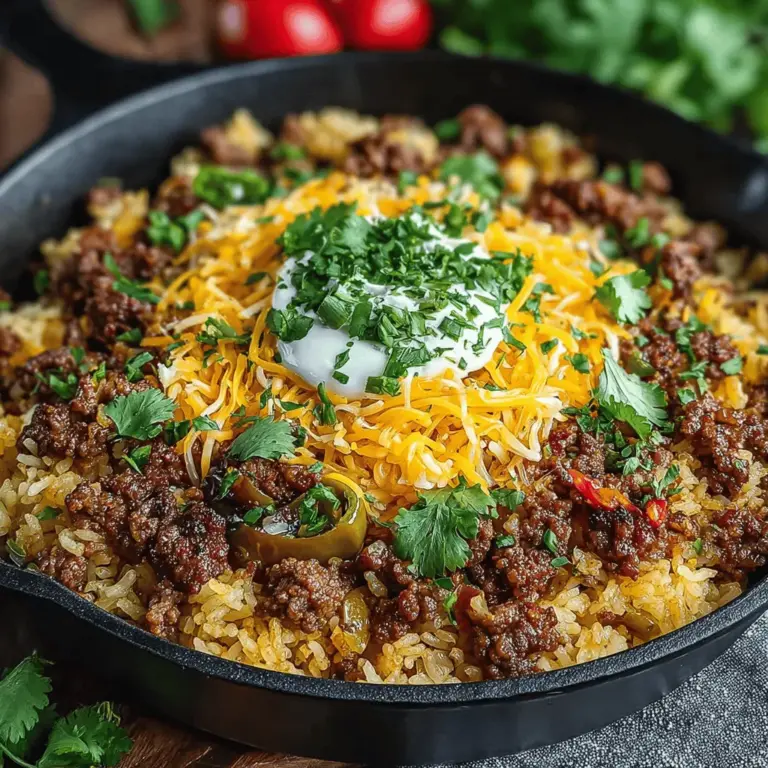 If you’re in search of a dish that combines comfort and vibrant flavors, look no further than the Hatch Chili Beef and Rice Skillet. This one-pan meal seamlessly integrates the warmth of southwestern cuisine with the convenience of a quick cooking method. At the heart of this dish are the fresh and flavorful Hatch green chiles, which provide a unique taste that elevates traditional beef and rice recipes. Alongside ground beef, aromatic spices, and hearty rice, this dish offers not only a delightful culinary experience but also a satisfying and nourishing meal option perfect for busy weeknights or family gatherings.