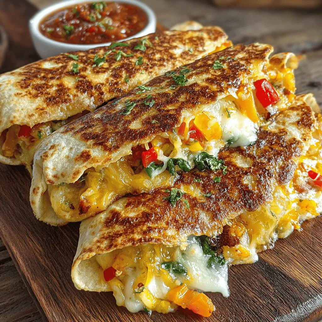 Quesadillas have long been a beloved staple in many households, cherished for their simplicity, versatility, and comforting flavors. Originating from Mexico, these delightful creations consist of tortillas filled with cheese and various ingredients, then grilled or toasted to perfection. The ease with which quesadillas can be customized has made them a go-to option for families looking to whip up quick meals or snacks. Among the myriad of variations available, the Cheesy Veggie Quesadilla Rolls stand out as a nutritious and delicious choice that caters to both health-conscious eaters and flavor enthusiasts alike.