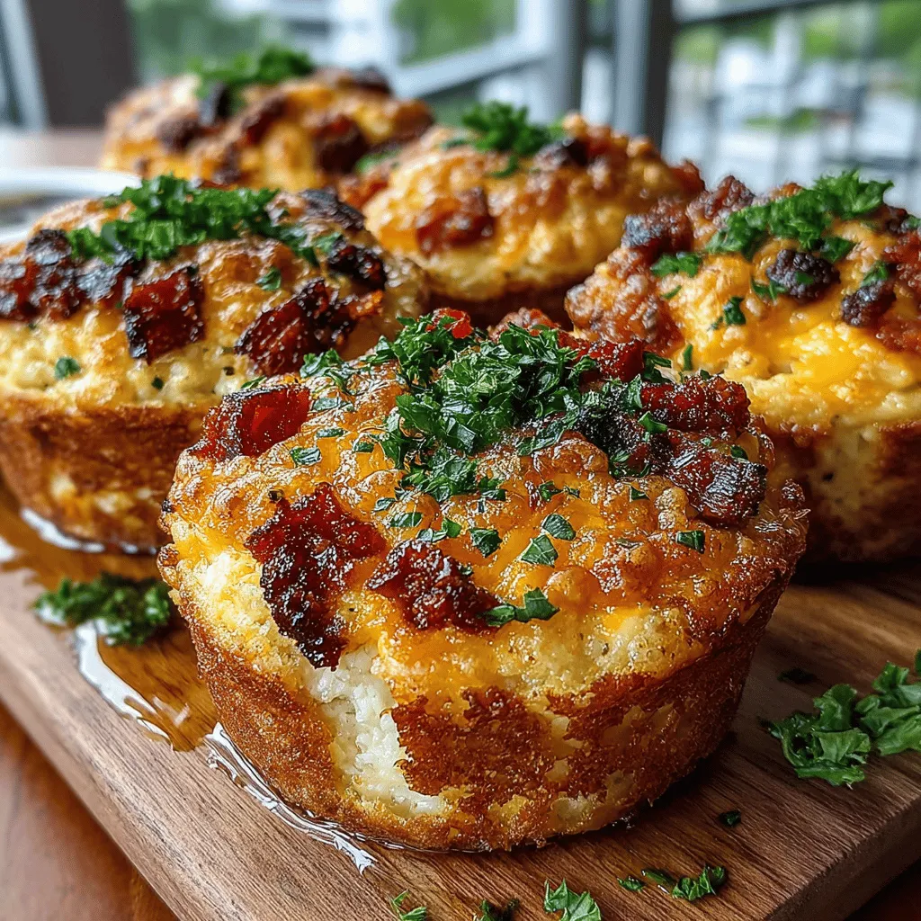 The use of salami and ham in Savory Charcuterie Delight Muffins adds not only a depth of flavor but also a satisfying chewiness that elevates the entire muffin experience. Salami brings a spicy, smoky element, while ham offers a subtle sweetness that balances the savory notes. Together, they create a rich flavor profile that’s perfect for those who enjoy savory baked goods. The fat content in the meats also contributes to the muffins' moisture, enhancing their tenderness and preventing dryness.