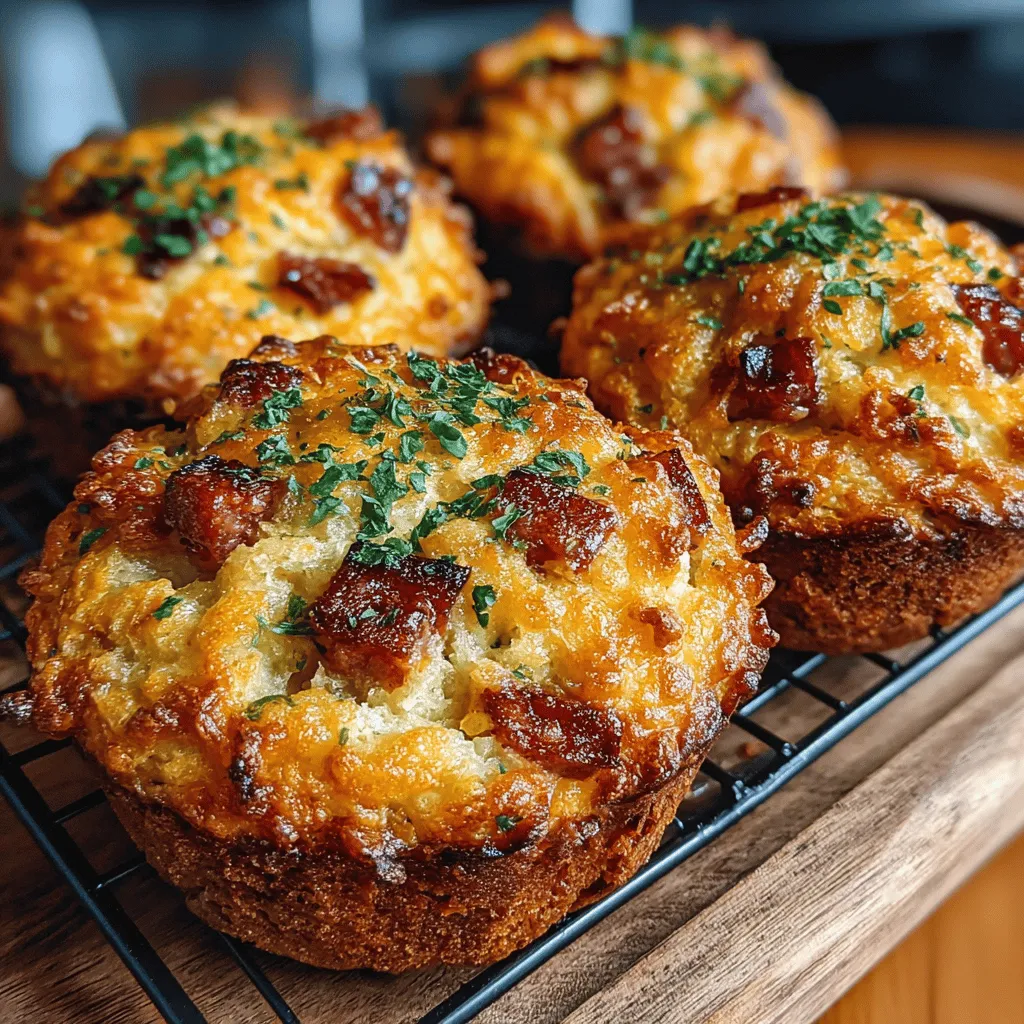 The use of salami and ham in Savory Charcuterie Delight Muffins adds not only a depth of flavor but also a satisfying chewiness that elevates the entire muffin experience. Salami brings a spicy, smoky element, while ham offers a subtle sweetness that balances the savory notes. Together, they create a rich flavor profile that’s perfect for those who enjoy savory baked goods. The fat content in the meats also contributes to the muffins' moisture, enhancing their tenderness and preventing dryness.