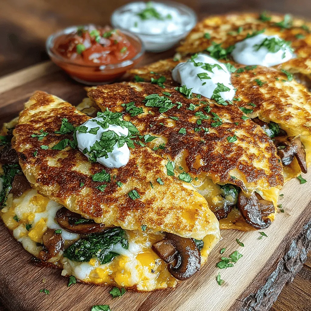 Delve into the delightful world of Mini Mushroom Spinach Quesadilla Pockets, a dish that perfectly marries flavor and convenience. These bite-sized treats are not just an explosion of savory goodness; they also provide a satisfying, cheesy experience that appeals to a wide range of palates. With the delicious combination of earthy mushrooms and vibrant spinach, these quesadilla pockets are ideal for a quick meal, an engaging appetizer, or even a party snack. Whether you're a busy professional needing a fast weeknight dinner or hosting a leisurely gathering with friends, these quesadilla pockets are an excellent choice.