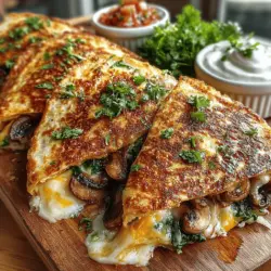 Delve into the delightful world of Mini Mushroom Spinach Quesadilla Pockets, a dish that perfectly marries flavor and convenience. These bite-sized treats are not just an explosion of savory goodness; they also provide a satisfying, cheesy experience that appeals to a wide range of palates. With the delicious combination of earthy mushrooms and vibrant spinach, these quesadilla pockets are ideal for a quick meal, an engaging appetizer, or even a party snack. Whether you're a busy professional needing a fast weeknight dinner or hosting a leisurely gathering with friends, these quesadilla pockets are an excellent choice.