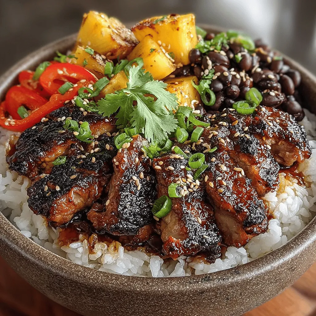 Grilled Pineapple Chicken Teriyaki Bowls are a culinary delight that effortlessly combines the tropical sweetness of pineapple with the rich, savory undertones of teriyaki chicken. This dish is not only visually appealing but also offers a harmonious balance of flavors, making it a favorite for both casual weeknight dinners and special gatherings. The vibrant colors and enticing aromas that waft from the grill elevate this meal, inviting anyone nearby to indulge in its deliciousness.