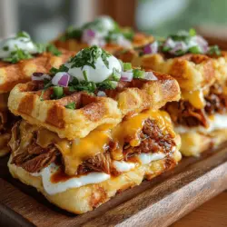 Welcome to the delightful world of comfort food, where flavor and creativity intertwine. Today, we invite you to discover our Mini BBQ Chicken Waffle Melts—an inventive recipe that brings together the savory goodness of BBQ chicken and the satisfying crunch of mini waffles. These delicious bites are not only perfect for parties and game day snacks, but they also make for a fun and interactive family dinner option. With just a handful of ingredients and minimal prep time, you can indulge in this cheesy, mouthwatering treat that is sure to impress.
