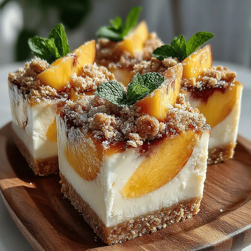 As the temperatures rise and the warm sun beckons, there’s nothing quite as satisfying as a cool, refreshing dessert to beat the heat. Frozen desserts not only provide a welcome respite from the sweltering weather but also offer a delightful way to indulge your sweet tooth while keeping things light and healthy. One such treat that captures the essence of summer is the Frozen Yogurt Peach Pie Bars. These bars combine the juicy sweetness of ripe peaches with a creamy, tangy yogurt filling, all nestled in a crunchy graham cracker crust.
