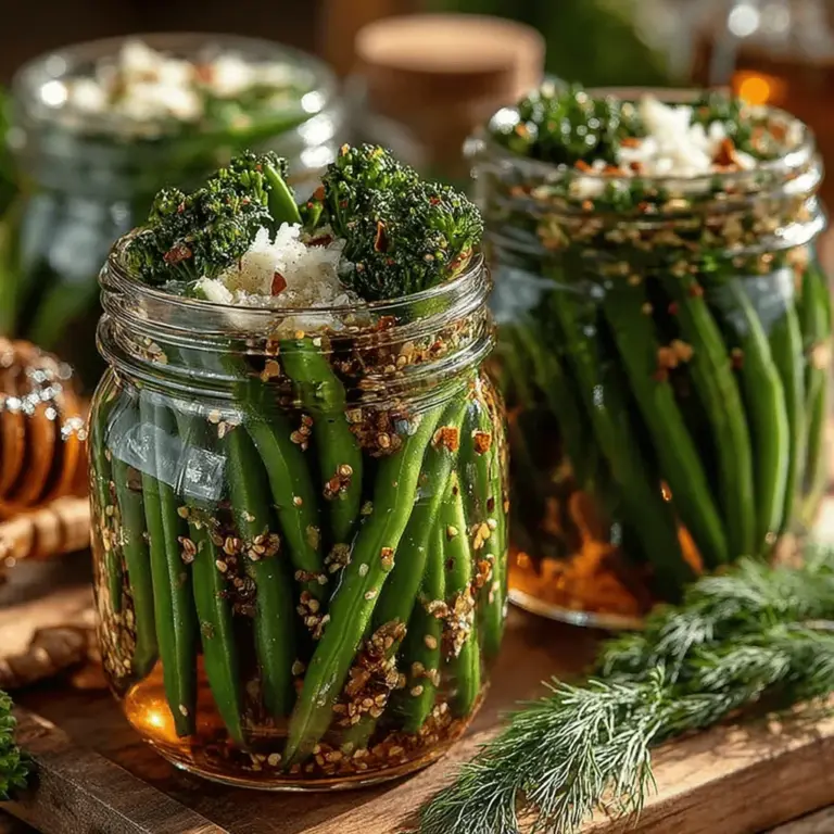 Pickling is a time-honored culinary technique that has been used for centuries to preserve seasonal vegetables and enhance their flavors. This method not only extends the shelf life of produce but also introduces a delightful tang that can transform simple ingredients into something extraordinary. One such pickled treat is the Crunchy Dilly Beans Delight, a vibrant and zesty dish that offers a refreshing crunch and a burst of flavor in every bite. Whether enjoyed as a snack, a side dish, or a garnish, these dilly beans are sure to please a variety of palates.