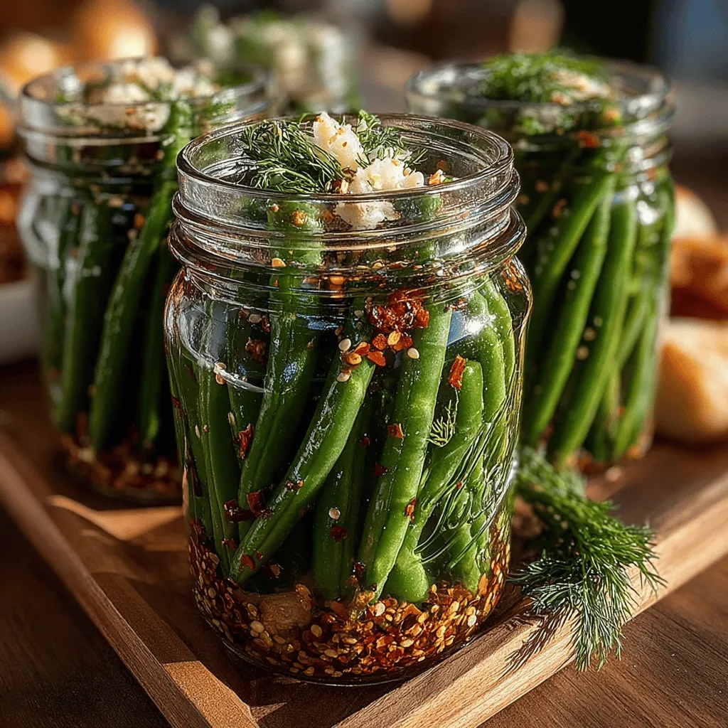 Pickling is a time-honored culinary technique that has been used for centuries to preserve seasonal vegetables and enhance their flavors. This method not only extends the shelf life of produce but also introduces a delightful tang that can transform simple ingredients into something extraordinary. One such pickled treat is the Crunchy Dilly Beans Delight, a vibrant and zesty dish that offers a refreshing crunch and a burst of flavor in every bite. Whether enjoyed as a snack, a side dish, or a garnish, these dilly beans are sure to please a variety of palates.