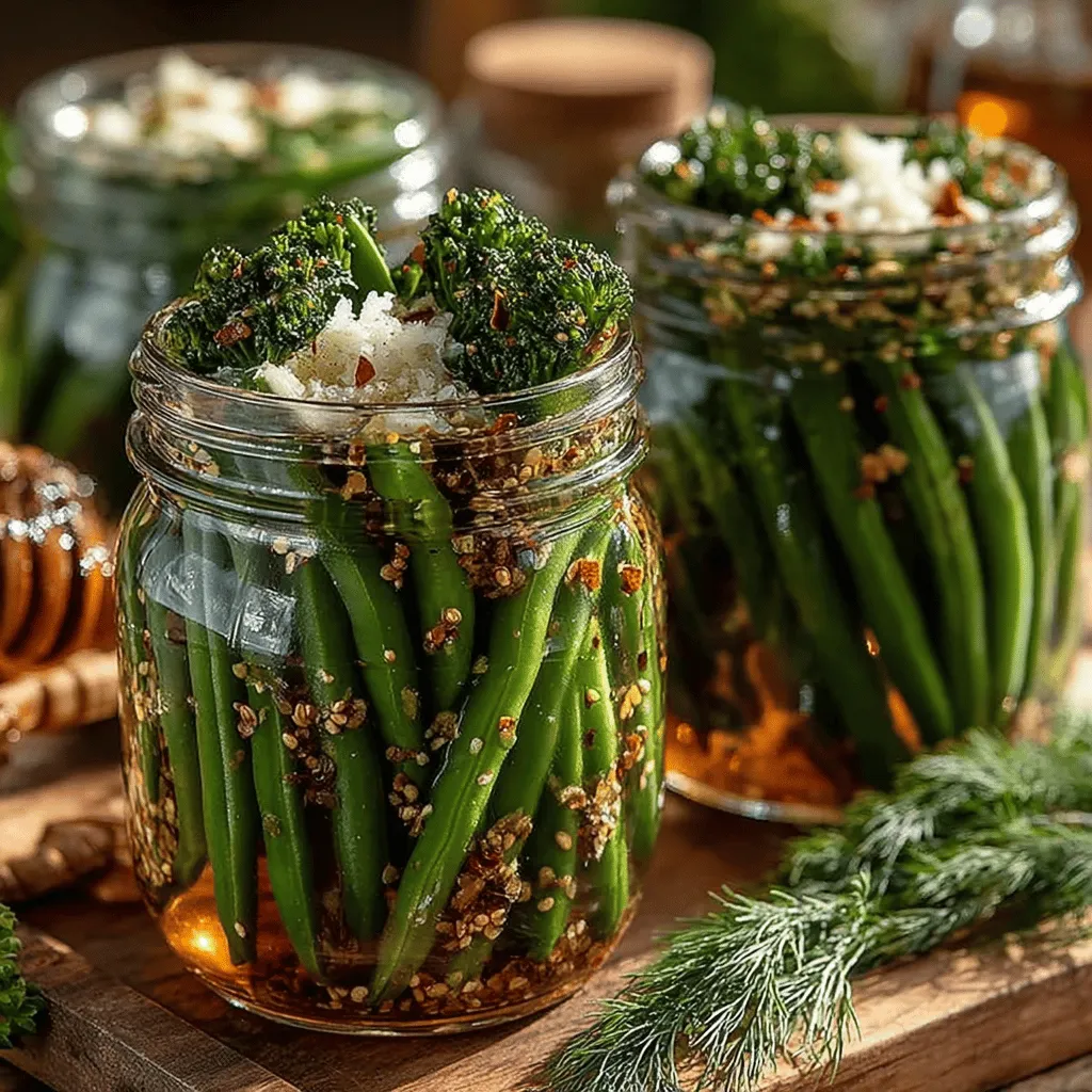 Pickling is a time-honored culinary technique that has been used for centuries to preserve seasonal vegetables and enhance their flavors. This method not only extends the shelf life of produce but also introduces a delightful tang that can transform simple ingredients into something extraordinary. One such pickled treat is the Crunchy Dilly Beans Delight, a vibrant and zesty dish that offers a refreshing crunch and a burst of flavor in every bite. Whether enjoyed as a snack, a side dish, or a garnish, these dilly beans are sure to please a variety of palates.