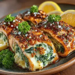 Creamy Spinach Stuffed Salmon Roll-Ups: A Culinary Delight