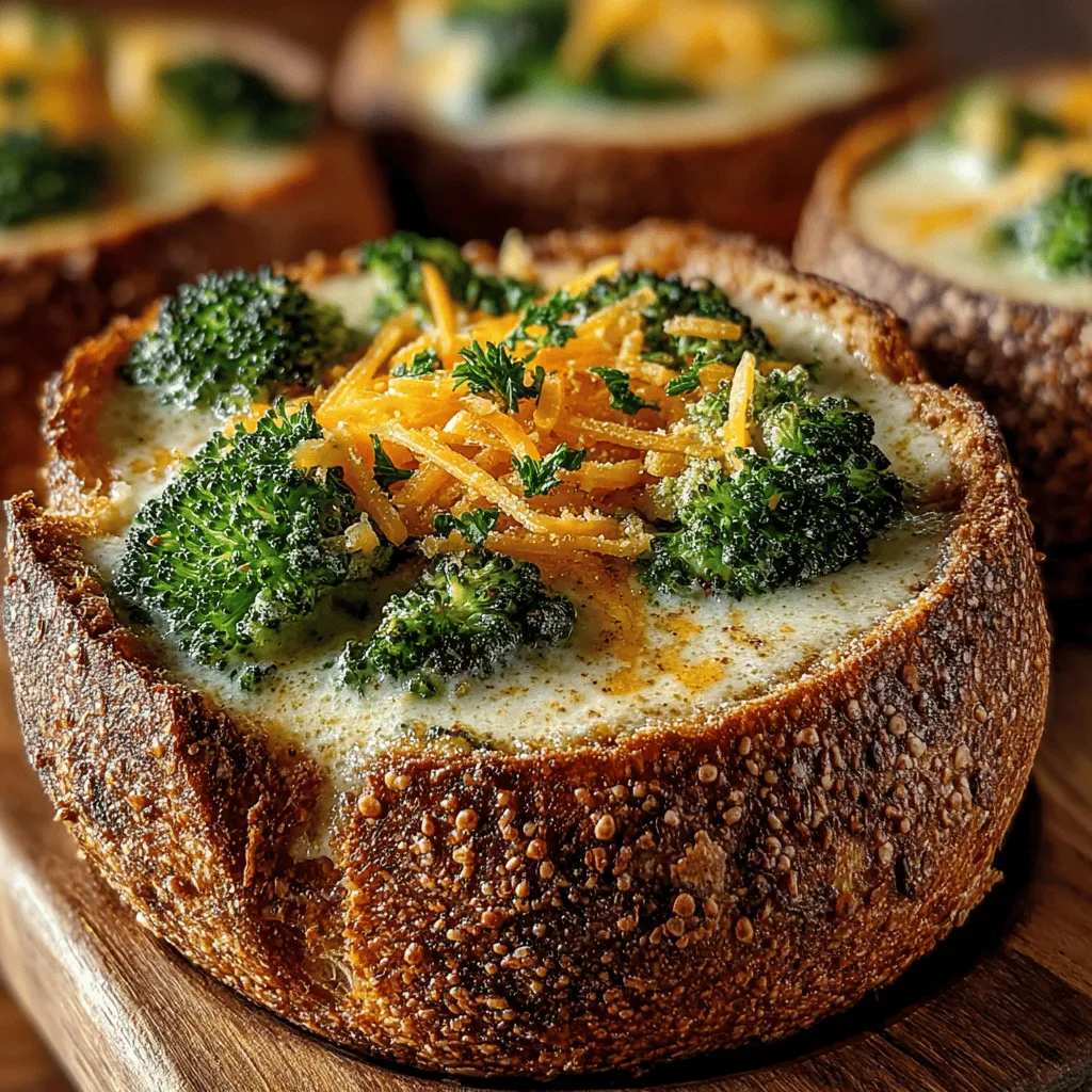 When it comes to comfort food, few dishes can compare to the warmth and satisfaction of a creamy soup served in a freshly baked bread bowl. The recipe for Creamy Broccoli Cheddar Soup Bread Bowls encapsulates this concept beautifully, combining the rich, velvety goodness of broccoli cheddar soup with the crusty, chewy texture of bread. This dish is not only a feast for the taste buds but also a treat for the eyes, making it an ideal centerpiece for family dinners, casual gatherings, or cozy nights in.