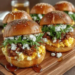 Mini Egg and Apple Breakfast Sliders are an innovative and delightful way to kick-start your day. In a world where mornings can often feel rushed, this recipe stands out as a quick, nutritious, and flavor-packed option that caters to both busy professionals and families alike. The sliders seamlessly blend the fluffy texture of scrambled eggs with the crisp, refreshing bite of apples, all enveloped in soft slider buns and topped with melted cheddar cheese. This unique combination of sweet and savory flavors makes them not only appealing to the palate but also a visually enticing breakfast choice.