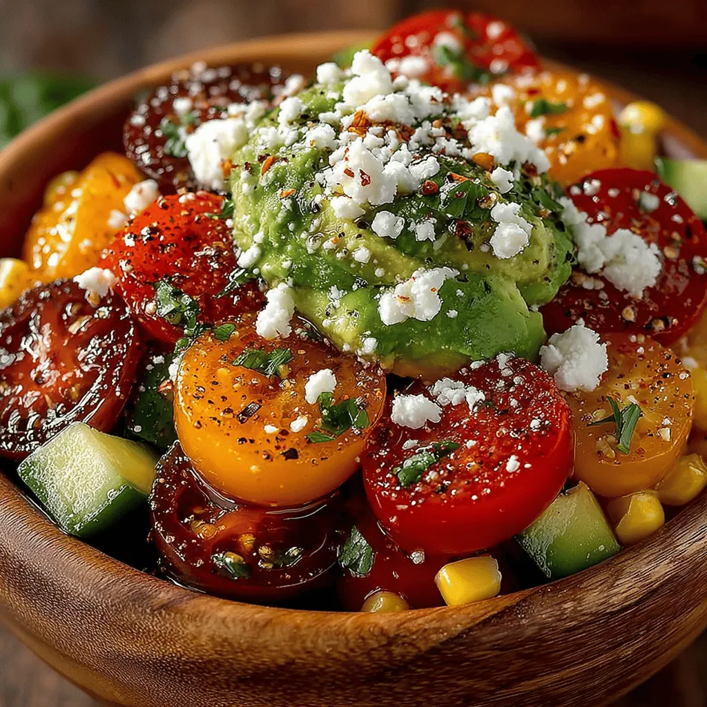 As the warm embrace of summer settles in, there's no better way to celebrate the season than with a vibrant and refreshing salad that captures the essence of sun-kissed produce. The Sun-Kissed Tomato & Sweet Corn Delight is a delightful blend of flavors and textures, showcasing the best of what summer has to offer. This dish is not only visually appealing with its bright colors but also delivers a burst of fresh flavors that tantalize the taste buds.