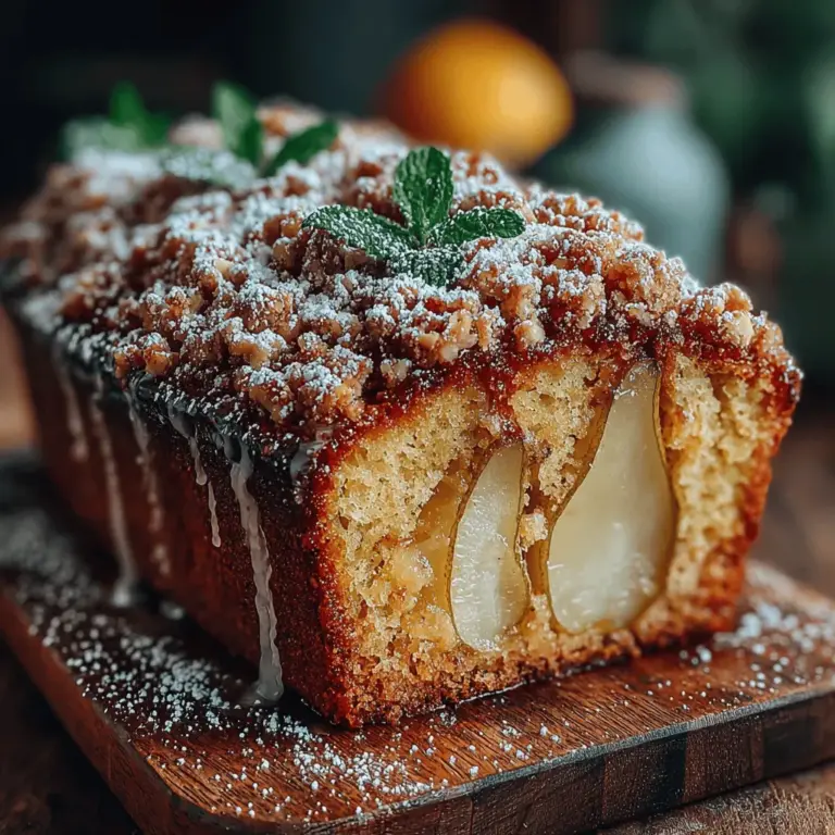 The Pear Hazelnut Crumble Cake is not just a dessert; it’s a celebration of autumn’s bounty, skillfully combining the natural sweetness of ripe pears with the earthy crunch of hazelnuts. This delightful cake is perfect for cozy gatherings, offering a warm, inviting flavor that captures the essence of the season. With its tender crumb and a crunchy topping, it provides a satisfying texture that pleases both the palate and the senses.