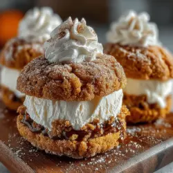 As the leaves turn vibrant shades of orange and crimson and the air becomes crisp, there’s an undeniable charm in the comforting flavors of fall that warms both heart and soul. Among the many seasonal delights, one treat stands out: Pumpkin Pie Ice Cream Sandwiches. This indulgent dessert artfully merges the rich, spiced essence of classic pumpkin pie with the creamy, cool delight of ice cream, all lovingly nestled between soft, cookie-like layers. Perfect for fall gatherings, dessert tables, or simply savoring during a cozy evening at home, this recipe promises to bring joy to your palate while celebrating the essence of the season.