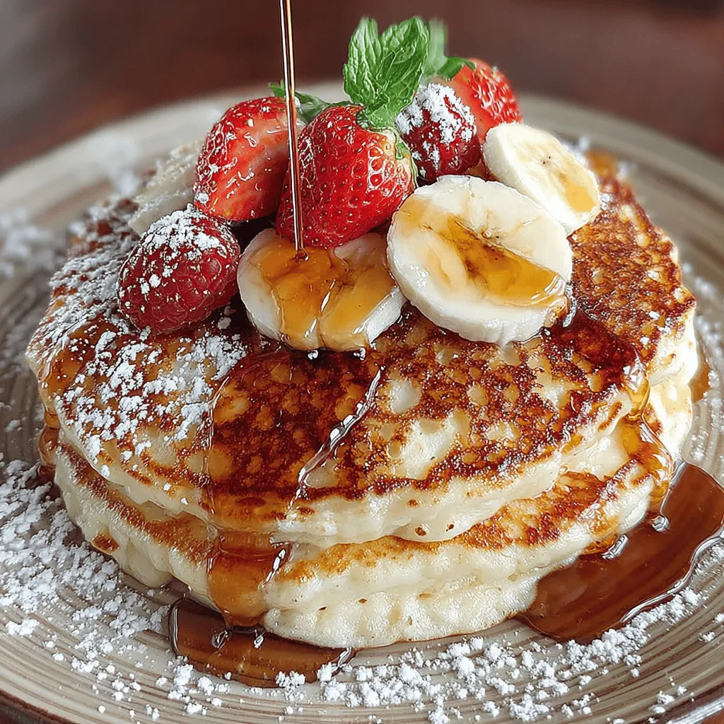 To achieve the perfect Fluffy Morning Delight Pancakes, the first step is to meticulously mix the wet ingredients. Start by cracking two large eggs into a mixing bowl. Whisk them thoroughly until they are well-blended and slightly frothy. This aeration is key to creating a light texture in your pancakes. Next, pour in one cup of milk—whole milk adds creaminess, while buttermilk can enhance the flavor and tenderness. Add a quarter cup of melted butter (cooled to room temperature) and a teaspoon of pure vanilla extract. The butter not only contributes to flavor but also helps keep the pancakes moist. Whisk all of these ingredients together until you have a smooth mixture, ensuring that the egg is fully integrated, and there are no lumps of butter remaining.