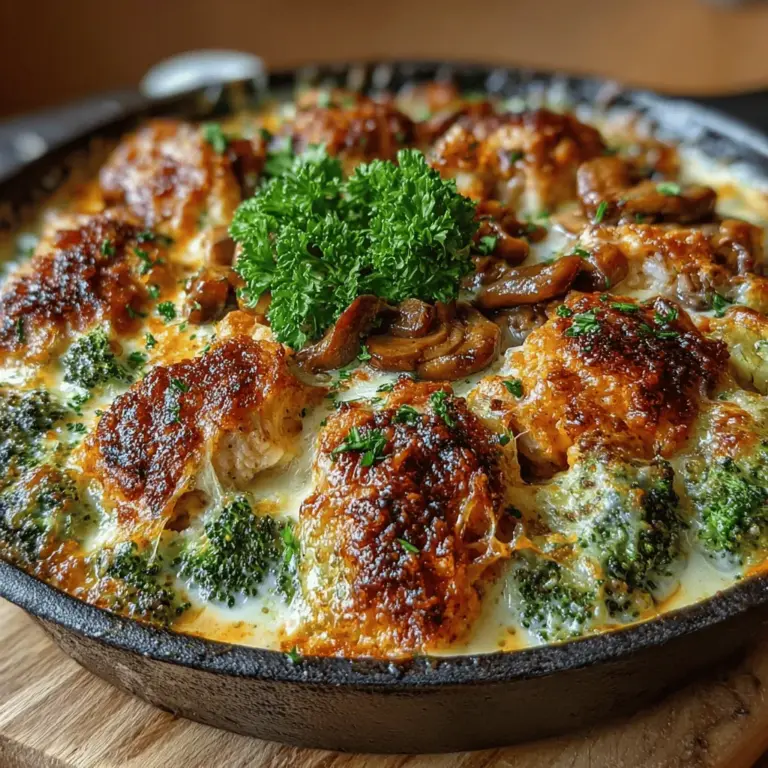 In the fast-paced world of modern cooking, finding meals that are both delicious and easy to prepare can be a challenge. One-Pan Cheesy Chicken and Broccoli Bake is a perfect solution, offering a delightful blend of flavors and nutrition while minimizing time spent in the kitchen. This comforting dish combines tender chicken, vibrant broccoli, and creamy cheese, all baked together in one pan for a hassle-free dinner experience. Not only does it satisfy the taste buds, but it also provides essential nutrients, making it an ideal choice for families looking to balance flavor with health.