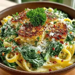 Creamy Garlic Parmesan Pasta with Spinach