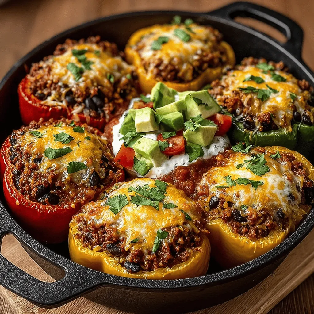 Taco stuffed bell peppers are a vibrant and flavorful dish that seamlessly combines the beloved elements of tacos with the wholesome goodness of fresh bell peppers. This recipe stands out as a versatile option for anyone looking to prepare a quick meal during the hectic week or to impress guests at a casual get-together. The colorful presentation and the variety of flavors make these stuffed peppers not only a feast for the eyes but also a satisfying and nutritious choice for any family dinner.