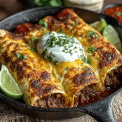 Quick Skillet Beef and Bean Enchiladas