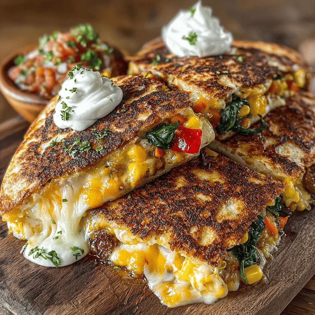 Welcome to the delightful world of Cheesy Veggie Delight Quesadillas, a dish that perfectly marries flavor and nutrition in a simple, satisfying package. Whether you're hosting a casual gathering or looking for a quick weeknight dinner, these quesadillas are bound to impress. With layers of gooey cheese and a colorful assortment of vegetables, they cater to diverse palates, making them an ideal choice for families, vegetarians, and anyone craving a tasty meal.