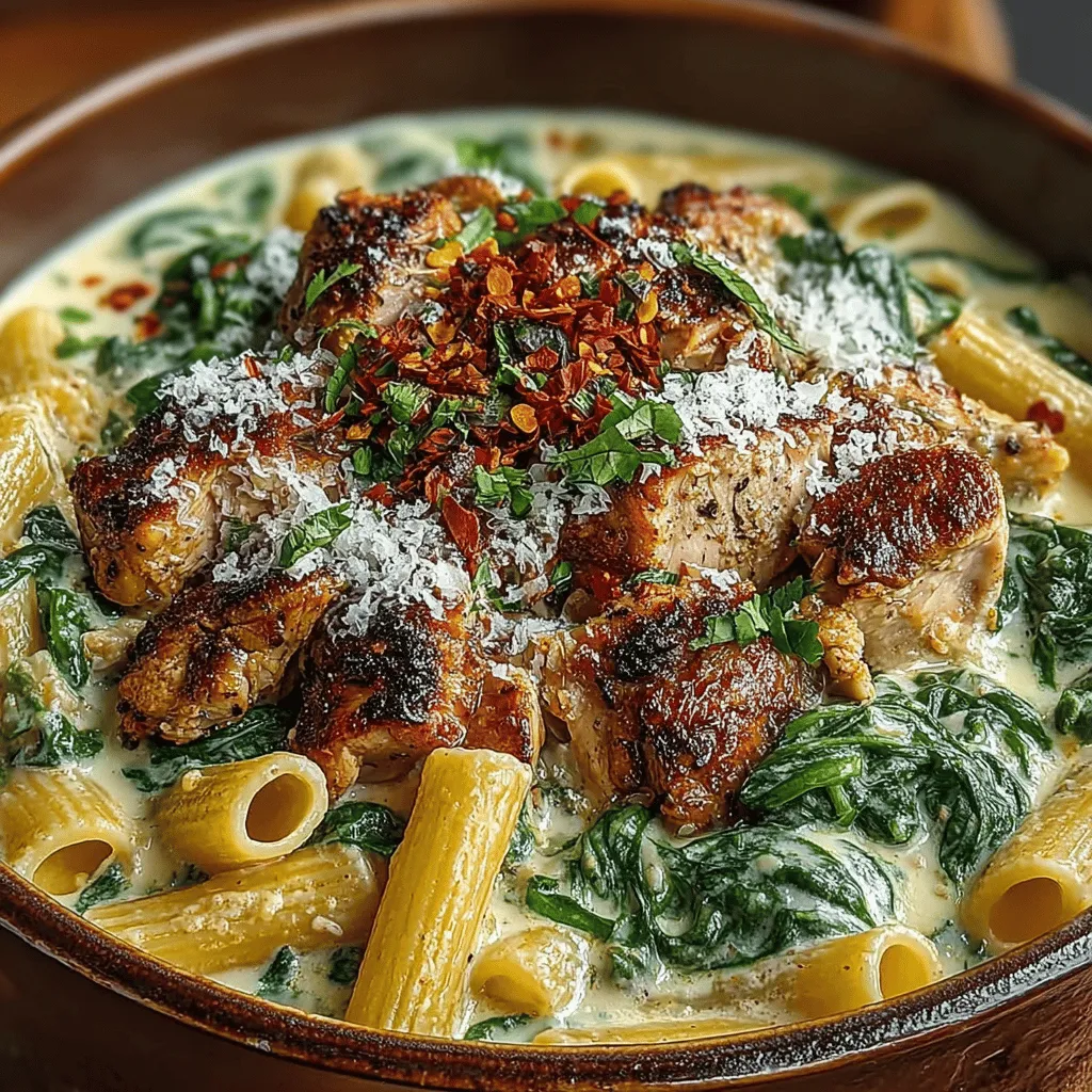 In the world of culinary delights, few dishes strike the perfect balance between flavor, nutrition, and convenience quite like Creamy Chicken and Spinach One-Pot Pasta. This dish not only satisfies your taste buds but also caters to the demands of a busy lifestyle, making it an ideal choice for weeknight dinners. Imagine a creamy, savory sauce enveloping tender chicken, al dente pasta, and vibrant spinach, all cooked together in one pot for easy cleanup. This one-pot wonder is a symphony of flavors and textures that promises to be a hit with family and friends alike.
