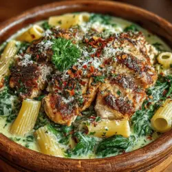 In the world of culinary delights, few dishes strike the perfect balance between flavor, nutrition, and convenience quite like Creamy Chicken and Spinach One-Pot Pasta. This dish not only satisfies your taste buds but also caters to the demands of a busy lifestyle, making it an ideal choice for weeknight dinners. Imagine a creamy, savory sauce enveloping tender chicken, al dente pasta, and vibrant spinach, all cooked together in one pot for easy cleanup. This one-pot wonder is a symphony of flavors and textures that promises to be a hit with family and friends alike.