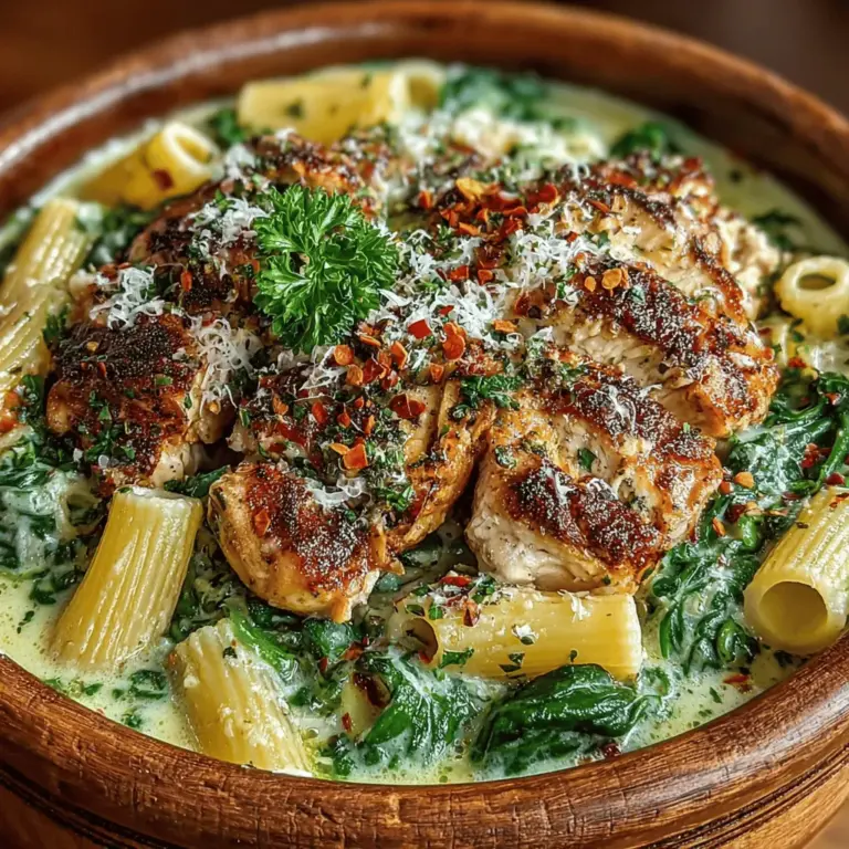 In the world of culinary delights, few dishes strike the perfect balance between flavor, nutrition, and convenience quite like Creamy Chicken and Spinach One-Pot Pasta. This dish not only satisfies your taste buds but also caters to the demands of a busy lifestyle, making it an ideal choice for weeknight dinners. Imagine a creamy, savory sauce enveloping tender chicken, al dente pasta, and vibrant spinach, all cooked together in one pot for easy cleanup. This one-pot wonder is a symphony of flavors and textures that promises to be a hit with family and friends alike.