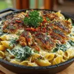 In the ever-evolving world of home cooking, finding a dish that combines convenience, flavor, and nutrition can feel like searching for a needle in a haystack. Enter the Creamy Chicken and Spinach Skillet Pasta: a dish that checks all the boxes. Perfect for a busy weeknight dinner or a cozy weekend meal, this recipe brings together tender chicken, fresh spinach, and a luxuriously creamy sauce, all served atop al dente penne pasta. With its rich flavors and wholesome ingredients, it’s no wonder this dish has become a staple in many households.