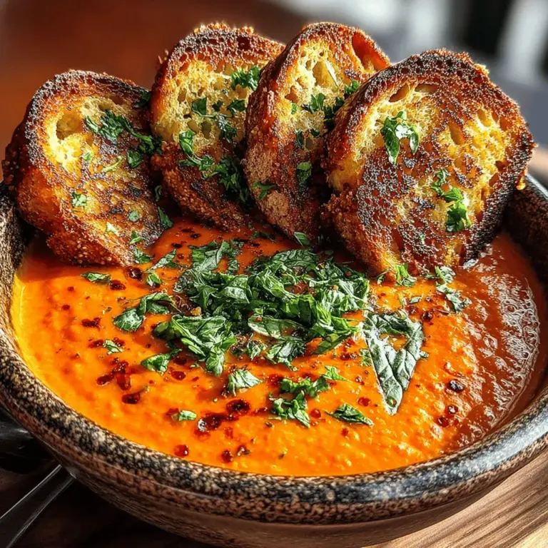 When the chill of winter sets in, there’s nothing quite like the warmth of a steaming bowl of creamy tomato basil soup paired with a perfectly grilled cheese sandwich. This beloved duo is more than just a meal; it’s a rite of passage into comfort food territory. The rich, tangy flavors of the tomato soup, combined with the savory, melty goodness of grilled cheese, create a symphony of taste that evokes nostalgia and satisfaction. Whether you're cozied up at home or looking to impress guests, this recipe for Comforting Creamy Tomato Basil Soup with Grilled Cheese is sure to bring warmth to your table.