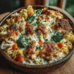 The Cheesy Veggie Delight Chicken Bake is a harmonious blend of flavors, textures, and nutrients that has become a beloved staple in many households. This dish is not just a meal; it’s a comforting experience that brings families together around the dining table, making it perfect for busy weeknights when time is short, but the need for wholesome nourishment is paramount. Imagine a bubbling casserole that promises the goodness of tender chicken, vibrant vegetables, and gooey cheese, all enveloped in a creamy sauce. This recipe stands out not only for its delicious taste but also for its ability to cater to a variety of dietary preferences, ensuring everyone at the table can enjoy a satisfying meal.